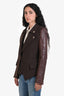 Givenchy Brown Wool Leather Sleeve Jacket Size 40