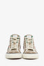 Gucci Green/Beige Monogram Canvas High Top Tennis Sneaker Size 35