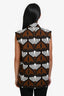 Prada 2020 Brown/Black/White Printed Cotton Button Down Top Size 38
