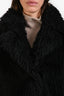 Meteo Yves Salomon Black Wool Fur Jacket Size 34