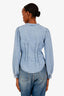 Veronica Beard Blue Denim V Neck Button Down Shirt Size 0