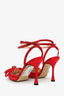 Mach & Mach Red Glitter Crystal Bow Heels Size 37
