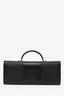 Pre-loved Chanel™ x Matthieu Blazy 2026 Black Lizard Embossed Patent Long Top Handle Clutch with Chain