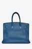 Hermès 2003 Clemence Leather Bleu de Galice Birkin 35