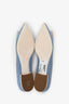Roger Vivier Denim/White Leather Trimmed Pointed Toe Flats Size 40