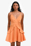 Sandro Orange Viscose Giselle Ruffle Trim Mini Dress Size 36