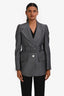 Prada 2019 Grey Mohair Wool Single Breasted Belted Blazer Size 38