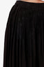Celine Black Silk Triomphe Pleated Skirt Size 38