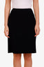 Pre-loved Chanel™ 06A Black Wool CC Midi Skirt Size 44