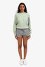 Miu Miu 2024 Grey Wool Cashmere Logo Embroidered Shorts Size 42