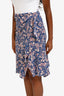 Isabel Marant Blue/Pink Asymmetrical Midi Skirt Size 34