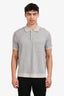 Louis Vuitton Grey Cotton Silk Blend Monogram Short Sleeve Polo Shirt Size L Mens
