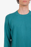 Pull à col rond en cachemire vert Loro Piana taille 54 homme