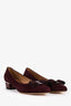 Salvatore Ferragamo Burgundy Suede Vara Box Heels Size 6