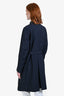 Prada Sport Navy Blue Nylon Blend Trench Coat Size 46