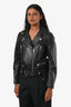 Acne Studios Black Leather Biker Jacket Size 36