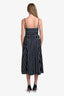 Veronica Beard Blue/White Cotton Striped Sleeveless Midi Dress Size 4