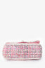Pre-loved Chanel™ 2018-19 Pink/Cream Tweed CC Rectangular Braid Flap Bag