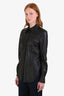 Toteme Black Leather Buttoned Shirt Jacket Size 34