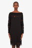Diane von Furstenberg Black Lace Long Sleeve Midi Dress Size 12