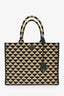 Prada Beige/Black Printed Fabric Large Symbole Tote