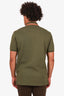Gucci Green Logo Embroidered Striped Collar Polo Shirt Size S Mens