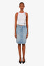 Gucci Blue Denim Midi Length Skirt Size 40