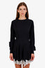 Alessandra Rich Black Silk Lace Mini Long Sleeve Dress Size 36