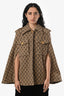 Gucci Brown Wool GG Monogram Cape Size XXXS