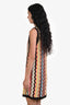 Missoni Brown/Multi Sleeveless Zigzag Sweater Mini Dress with Slip Size M