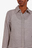 Celine Black/White Silk Plaid Button Down Shirt Size 36