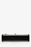 Savette Black Leather and White Canvas Slim Symmetry Pochette Top Handle