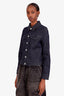 Givenchy Black Denim Logo Back Jacket Size 36
