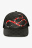 Gucci Black GG Supreme Snake Baseball Cap