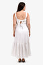 Theory White Linen Blend Tie-Back Midi Dress Size M