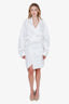 Balenciaga White Cotton Asymmetric Button Down Shirt Dress Size 38