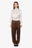 Fendi Black/Brown Silk Zucca Logo Pajama Pant Size 46