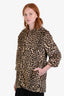 Barneys Brown/Black Cheetah Faux Fur Jacket Size 36