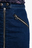 Rag & Bone Blue Denim Zip Up 'Marcy' Racer Mini Skirt Size 25