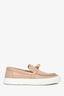 Hermès Beige Rose Leather 'Game' Slip-On Sneakers Size 35