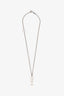 Hermès Silver Chain White Craie 'Cavalier' Necklace