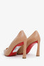 Christian Louboutin Nude Leather Pointed Toe Heels Size 37