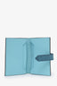 Hermès 2016 Bleu Atoll Tadelakt Bleu Petrol Lizard Béarn Compact Wallet