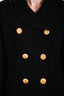 Pre-loved Chanel™ Vintage Black Tweed Logo Embroidered Sleeve with Gold Buttons Size 42