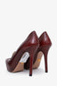 Prada Red Leather Embroidered Heels Size 36