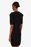 Balmain Black Short Sleeve Knit Mini Dress Size 46