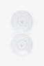 Hermès Orange/White Tressages Equestre Porcelain Cup and Saucer Set X2
