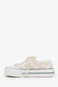 Gucci Beige GG Lace Detail Platform Sneakers Size 36.5