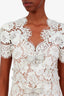 Self-Portrait White Embellished Lace Midi Dress Size 4
