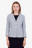 Weekend By Max Mara Blue/White Pinstripe Cotton Blazer Size 6